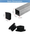 12 Pack 1x1 Inch Square Tube End Caps Plastic Plugs Black For 1 Inch Square Tubing Fits Wall Thickness 0.039 To 0.098 Inch