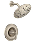 Eva Brushed Nickel Posi-Temp Shower Trim Kit With Eco-Performance Rain Showerhead And Lever Handle Valve Required For Posi-Temp Valves Coordinates With Eva Collection Faucets in brushed nickel finish.