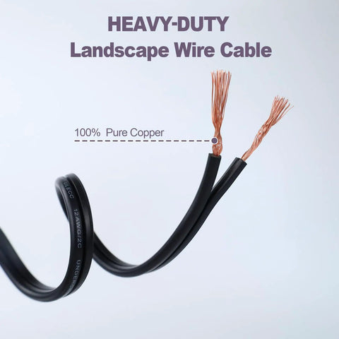 Low Voltage Landscape Lighting Wire 12 Gauge 2 Conductor Direct Burial Outdoor Cable 250 Feet 100 Percent Copper Flexible Easy Install