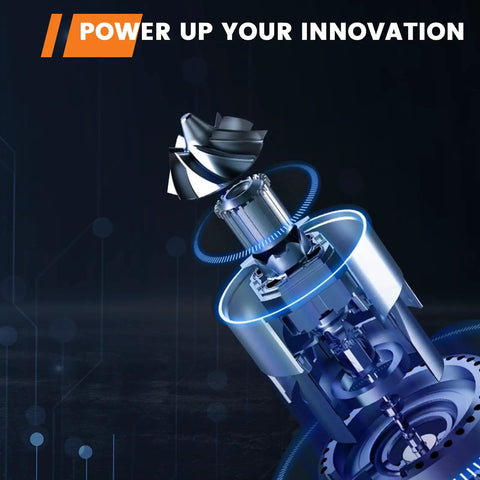 4V Cordless Rotary Tool Kit With 3 Speeds Up To 18,000 RPM, inner mechanism illustration, innovation theme