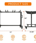 Diagram of One Stop Folding Chair And Table Storage Cart With Rolling Wheels Holds 42 Chairs And 12 Tables Includes Rain Cover