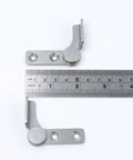 2 Nm Torque Shaft Hinge Set For Furniture, Damping Friction Hinges With 0.68 Inch Shaft, stainless left-right pair shown with ruler