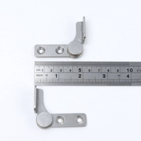 2 Nm Torque Shaft Hinge Set For Furniture, Damping Friction Hinges With 0.68 Inch Shaft, stainless left-right pair shown with ruler