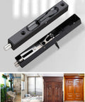 Top Tier Heavy Duty 6 Inch Stainless Steel Door Flush Bolts For Foolproof Sliding Latch Setup With Smooth Brushed Finish And Tucked Edge Mount on a gray background.