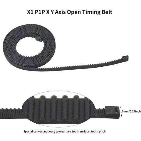 Open 2GT Timing Belt Kit For P1P P1S X1 X1C X1E 1442mm Length Rubber Fiberglass Drive Belt 2 Pieces For Next Level Precision 3D Printer Motion Transmission And Low Noise, 6mm width