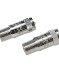 Inline F Type RF Coax DC Block Adapters 75 Ohm Impedance 5 MHz To 2400 MHz Two Pack Ideal For Radios And RF Test Gear