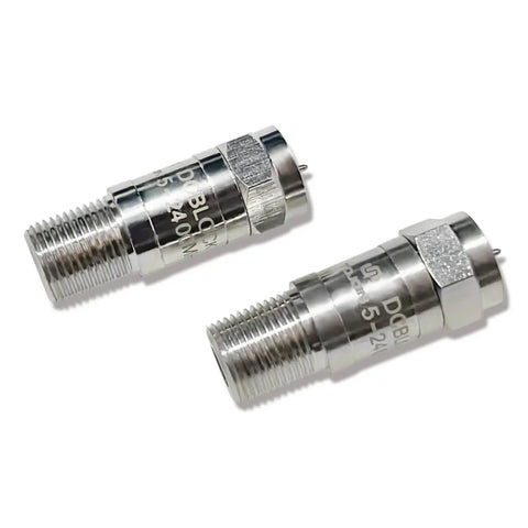 Inline F Type RF Coax DC Block Adapters 75 Ohm Impedance 5 MHz To 2400 MHz Two Pack Ideal For Radios And RF Test Gear