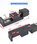 Premium 50mm Mini Linear Stage Actuator with 28 by 30 Stepper Motor and T Threaded Lead Screw Rod for Sick DIY CNC Router Builds showing detailed dimensions.