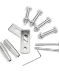 Hardware set for Milling Machine Work Table With Cross Slide And Compound Drilling Slide, showing screws and plates