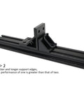 Close-up of 2040 aluminum extrusion corner bracket installed with T slot nuts and bolts on 20x40 extruded aluminum profile.