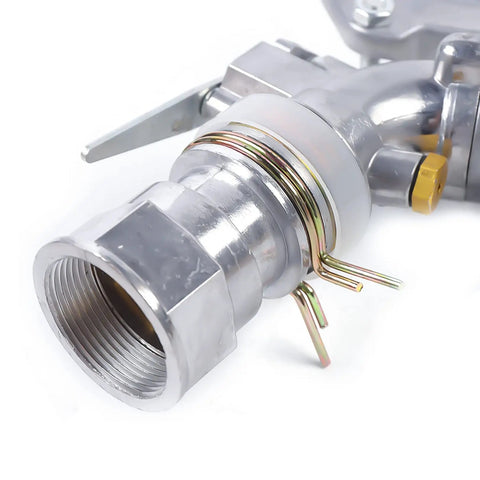 Close-up of the zinc alloy fitting of the 2 Inch Double Nozzle Swinging Sprinkler With 360 Degree Rotatable Arm For Large Area Irrigation