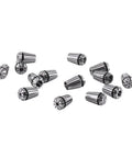 Heavy Duty 14 Pc Er20 Spring Collet Set For Cnc Engraving Machine And Milling Lathe Workholding From One Inch To Two Inch High Accuracy Steel, close-up of precision collets.