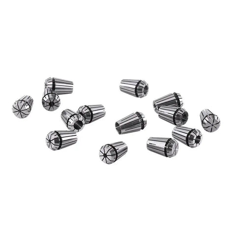 Top Notch ER20 Spring Collet Set 14 Piece High Precision Tool Holding Kit For CNC And Milling Lathe Made From Durable 65Mn Spring Steel Fits 1/16 To 1/2 Bits With Super Low Run Out Tolerance For Smoother Cuts, showing 14 spring collets.