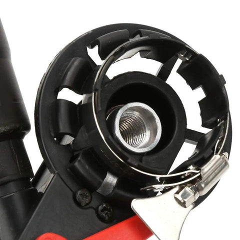 Close-up of Heavy Duty Belt Sander Adapter For Angle Grinder Featuring Five Eighth Inch Thread showing threaded connection and design.