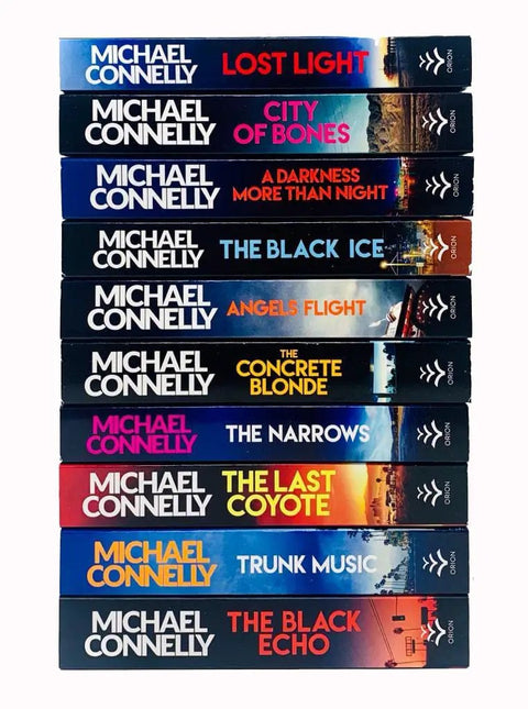 Harry Bosch Series Ten Book Collection Set Of Gripping Crime Thrillers In English, books stacked in vertical alignment