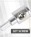 Heavy-Duty Car Stereo Wire Reducer Kit 0 Gauge To 4 Gauge For Amp Input, AWG Power And Ground Adapters, 4-Pack With Brass Nickel-Plated Connectors, Screws, And Heat Shrink; set screw close-up
