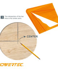 PowerTEC plastic center finder tool, orange, for 8-inch square/round/octagon and 5-3/4-inch hexagon.