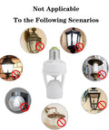 Auto On Off PIR Motion Sensor Light Socket For E27 Bulbs With 360 Degree Detection And Adjustable Sensitivity Infrared Lamp Holder For Bathroom Hallways Stairs Doors And Garage No Fuss Setup, white E27 socket