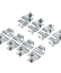 Rock Solid 3/4 Inch EMT Conduit Hangers 20 Pack With Bolts Zinc Plated Insulated Pipe Clamps displayed from a top angle.