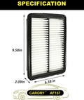 Beefed Up Engine Air Filter Replacement Fits Hyundai Elantra 2017 to 2020 Elantra GT 2019 to 2020 Kona 2018 to 2023 Veloster 2019 to 2021 and Kia Forte 2019 to 2024 Forte5 2020 to 2024 Soul 2020 to 2025 OE 28113F2000 dimensions 9.58x6.38x2.09