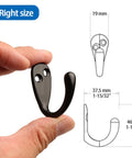 Stainless Steel Wall Hooks A Badass 10 Piece Set For Hanging Coats Robes And Heavy Duty Screw Mount Holder for demonstrating size and design.