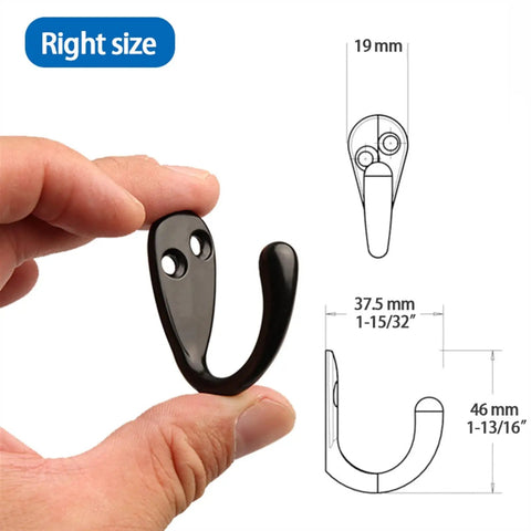Stainless Steel Wall Hooks A Badass 10 Piece Set For Hanging Coats Robes And Heavy Duty Screw Mount Holder for demonstrating size and design.