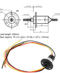 Mini Slip Ring For Three Wire Setup 15A 0 To 600V 150RPM Wind Generator Component With Durable Plastic Housing And Smooth Power Transfer For Rotating Gear, 70mm size, 3-wire