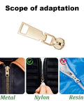 Metal Zipper Repair Kit With Detachable Zip Heads And Screwdriver Stainless Steel Zipper Pull Replacement Accessories