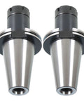 Two Piece ER32 Collet Chuck Set For CAT50 Tool Holder With 4 Inch Extension, steel construction, front view