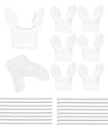 8 Pack White Scuba Mouthpiece Set For Regulators And Snorkels, Durable Grade A Silicone Mouthpiece With Regulator Ties