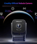Creality Nebula Camera for 3D Printers showcasing real-time monitoring, night vision, time-lapse,  plug-and-play setup.