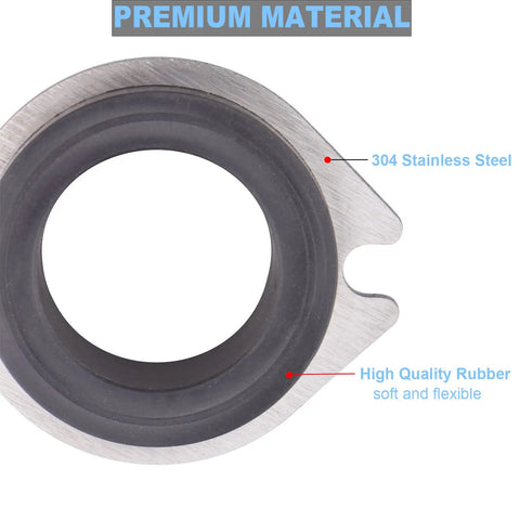 Close-up of 2 Pack Flexible Garbage Disposal Coupler Replacement Parts For Anti Vibration Discharge, showing stainless steel and rubber materials.