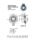 High Precision Rotary Position Sensor J74XU7103A technical illustration with dimensions for electric vehicles applications.