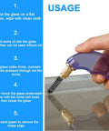 Professional Pistol Grip Oil Feed Glass Cutter With Tungsten Carbide Wheel Stained Glass Cutting Tool shown in use on flat glass surface.