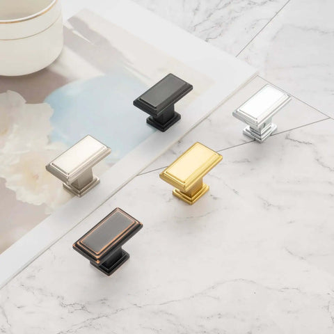Oil Rubbed Bronze Cabinet Knobs 25 Pack Rectangular Single Hole Drawer Pulls Built To Last Solid Metal Cabinet Hardware in various finishes