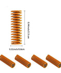 Four orange springs for 40mm Hand Twist Leveling Nut Kit Set Of Four For 3D Printers With Bed Spring Compressors And M4X40 Screws