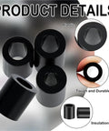 All Purpose Nylon Spacers And Washers Kit For Screws M3 M4 1725Pcs Plus 345Pcs Electrical Outlet Screws Black Round Spacers For DIY Electronics And Mechanical Projects Safe Stable Install And Precise Alignment black plastic spacers