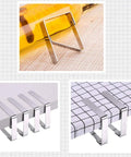 Heavy Duty Outdoor Tablecloth Clips Set Flexible Stainless Steel Picnic Table Clip Holders For Tables Up To Two Inches Thick