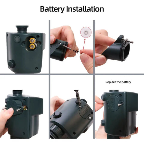 Battery installation for Motion Activated Lawn Sprinkler Deterrent For Cats Dogs And Birds With 360 Degree Adjustable Head 1000 Sq Ft Coverage 120 Degree Detection Outdoor Water Sprinkler To Keep Pests At Bay