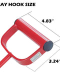 Close-up of red handle dimensions for Two Pack 11 Inch Hay Hook Replacements For 47010500 And S47010500, 4.83 inch by 3.24 inch.