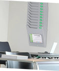 Super Convenient Wall Mounted Storage Rack Equipped With Plenty Of Card Holder Slots A Real Game Changer For Warehouse Material Sorting Office Filing And Classroom Organization, grey steel with multiple slots.