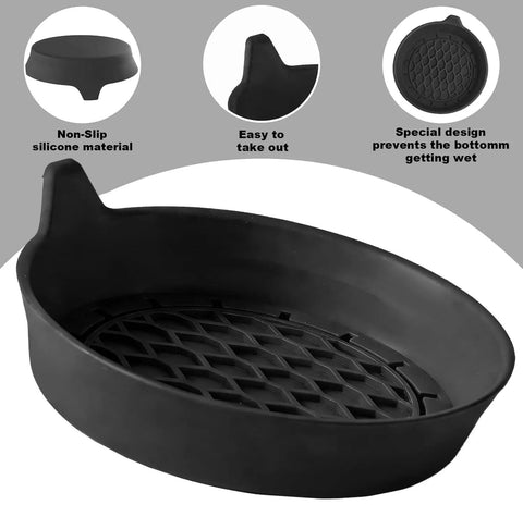Non-slip silicone insert from Two Pack Bling Car Cup Coasters Set For Women with easy removal tab and anti-wet feature, universal fit