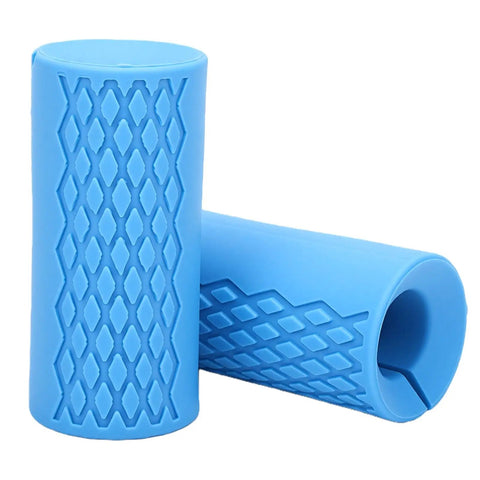 Silicone Dumbbell Grips 2 Pack, 1 Inch Inner Diameter Non Slip Barbell Grip with Rhombic Pattern for Gym Equipment