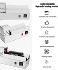 GFJYKDL Capsule Heat Shrink Machine For Bottle Sealing Commercial PVC Capsule Shrinker Stainless Steel Automatic Thermostat Easy To Use 80 Mm Size shown from multiple angles with bottle inside.
