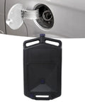 Get This Pro 8L Low Profile Oil Drain Pan For Car And Motorcycle Service With Huge Capacity To Handle Coolant Antifreeze And All Fluids During Garage Maintenance Without The Messy Overflow Hassles placed near a gas tank.