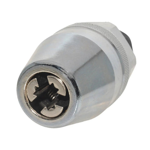 Damaged Bolt And Stud Extractor Tool grips and removes one quarter to one half inch studs with three eighth inch drive.