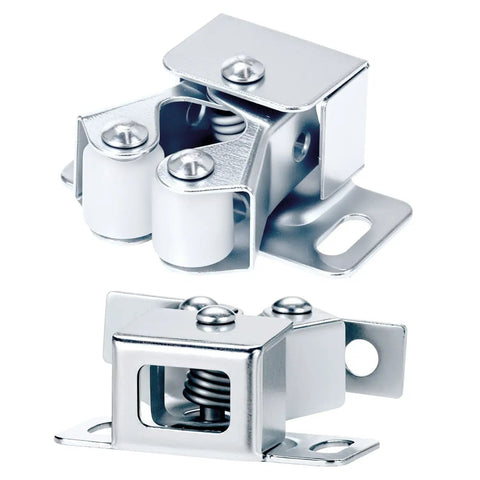 30 Pack Double Roller Cabinet Door Latch Kit, Beefy Galvanized Cold Rolled Steel Tension Catch Keeps Doors From Drifting In Kitchen Cupboards