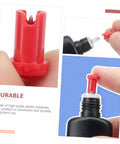 100 Pack Precision Eyelash Glue Bottle Nozzle Pins Anti Clog Plastic Tips Fits Standard Cosmetic Bottles, red plastic tip shown