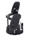 Built Like A Tank Aluminum Alloy Router Table Lift Base with Dead Nuts Accurate 65mm Plunge Mounting Plate, top view of operating handles.
