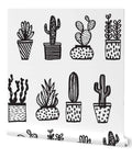 Heavy Hitter Commercial Wallpaper Featuring Bold Botanical Prints And Soft Linen Texture, Pvc Free Paste To Paper Wallcovering Built Different For High Traffic Spaces with black botanical designs.